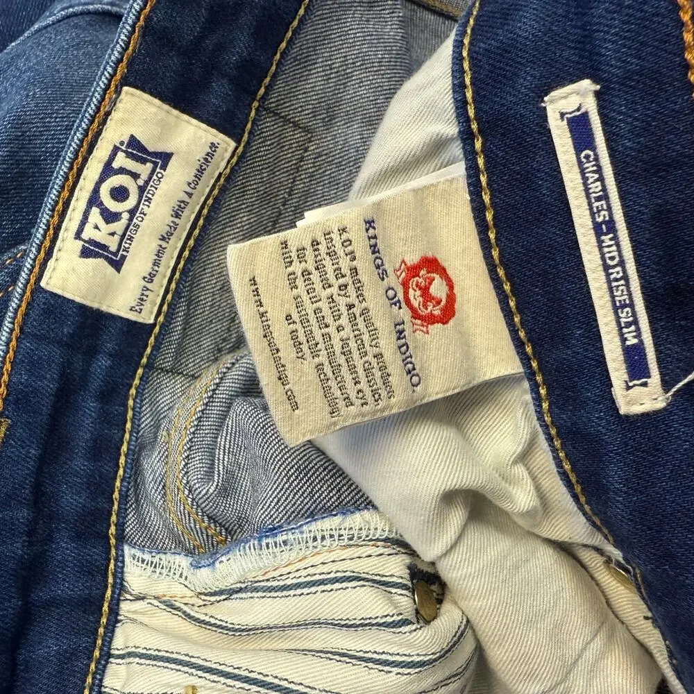 Kings of Indigo 34/32 men’s blue denim jeans K. O. I. CHARLES - MID RISE SLIM